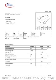 BSS192 datasheet pdf Infineon
