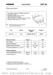 CGY62E6327 datasheet pdf Infineon