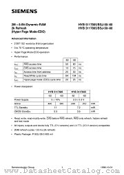 HYB5117805BSJ-60 datasheet pdf Infineon