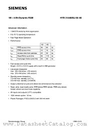 HYB314400BJ-50 datasheet pdf Infineon
