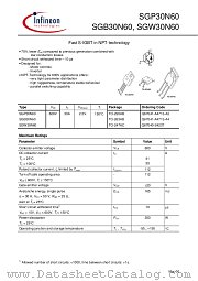 SGP30N60 datasheet pdf Infineon