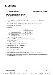 HYS64V8000GD-10 datasheet pdf Infineon