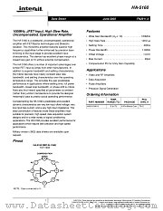 HA-5160 datasheet pdf Intersil