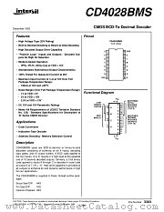 CD4028BMS datasheet pdf Intersil