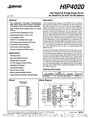 HIP4020 datasheet pdf Intersil