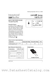 10ETS16FP datasheet pdf International Rectifier