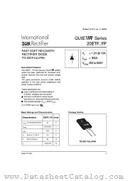 20ETF06FP datasheet pdf International Rectifier