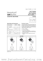 30CTQ060-1 datasheet pdf International Rectifier