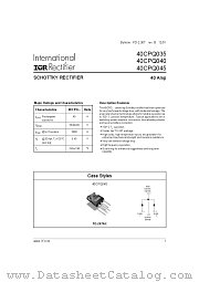 40CPQ045 datasheet pdf International Rectifier