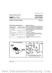 40CPQ060 datasheet pdf International Rectifier