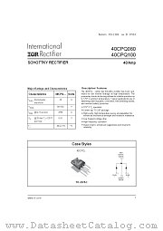 40CPQ080PBF datasheet pdf International Rectifier