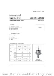 40HFR20 datasheet pdf International Rectifier