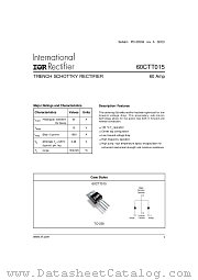 60CTT015 datasheet pdf International Rectifier
