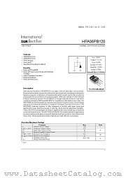 HFA06PB120 datasheet pdf International Rectifier