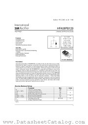 HFA08PB120 datasheet pdf International Rectifier