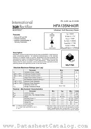 HFA135NH40R datasheet pdf International Rectifier