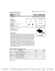 HFA16PA60C datasheet pdf International Rectifier