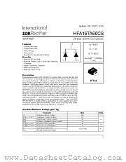 HFA16TA60CSTRL datasheet pdf International Rectifier