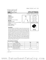HFA25TB60S datasheet pdf International Rectifier