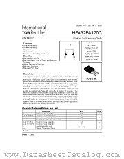 HFA32PA120C datasheet pdf International Rectifier