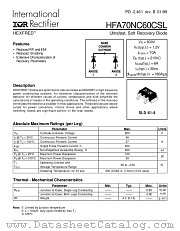 HFA70NC60CSL datasheet pdf International Rectifier