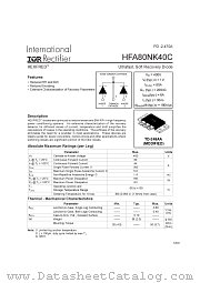 HFA80NK40C datasheet pdf International Rectifier