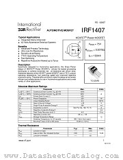 IRF1407 datasheet pdf International Rectifier