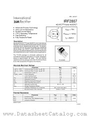 IRF2807PBF datasheet pdf International Rectifier