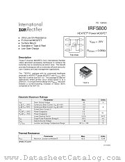IRF5800 datasheet pdf International Rectifier