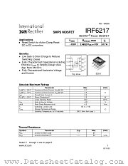 IRF6217 datasheet pdf International Rectifier