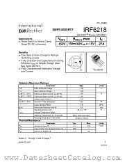 IRF6218 datasheet pdf International Rectifier