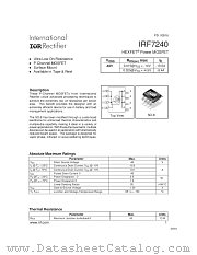 IRF7240TR datasheet pdf International Rectifier