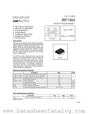 IRF7404 datasheet pdf International Rectifier