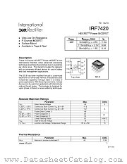 IRF7420 datasheet pdf International Rectifier