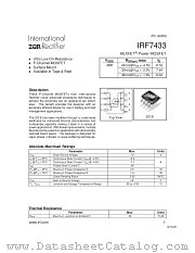IRF7433 datasheet pdf International Rectifier