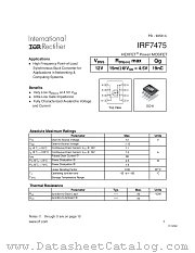 IRF7475 datasheet pdf International Rectifier