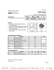 IRF7491TR datasheet pdf International Rectifier