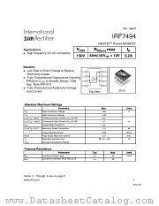 IRF7494 datasheet pdf International Rectifier