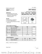 IRF7805ZTR datasheet pdf International Rectifier
