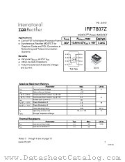 IRF7807Z datasheet pdf International Rectifier