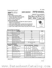IRFB16N60L datasheet pdf International Rectifier