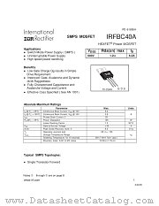 IRFBC40A datasheet pdf International Rectifier