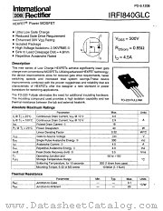 IRFI840GLC datasheet pdf International Rectifier