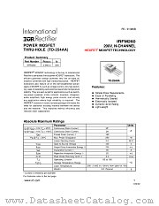 IRFM260 datasheet pdf International Rectifier