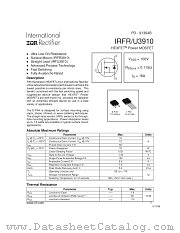 IRFR3910TRL datasheet pdf International Rectifier
