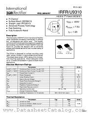 IRFU9310 datasheet pdf International Rectifier