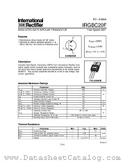 IRGBC20F datasheet pdf International Rectifier