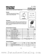IRGBC40S datasheet pdf International Rectifier