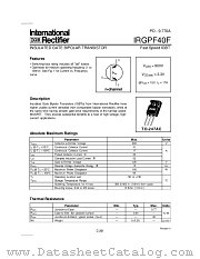 IRGPF40F datasheet pdf International Rectifier