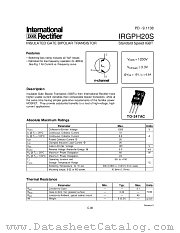 IRGPH20S datasheet pdf International Rectifier